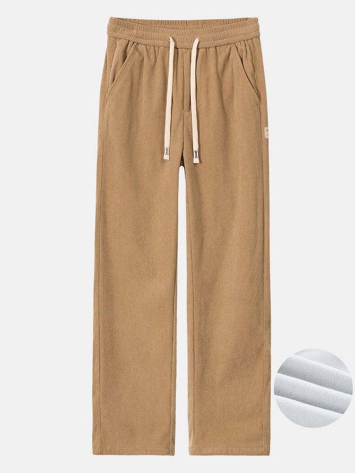 Polar Fleece Lined Straight Corduroy Pants