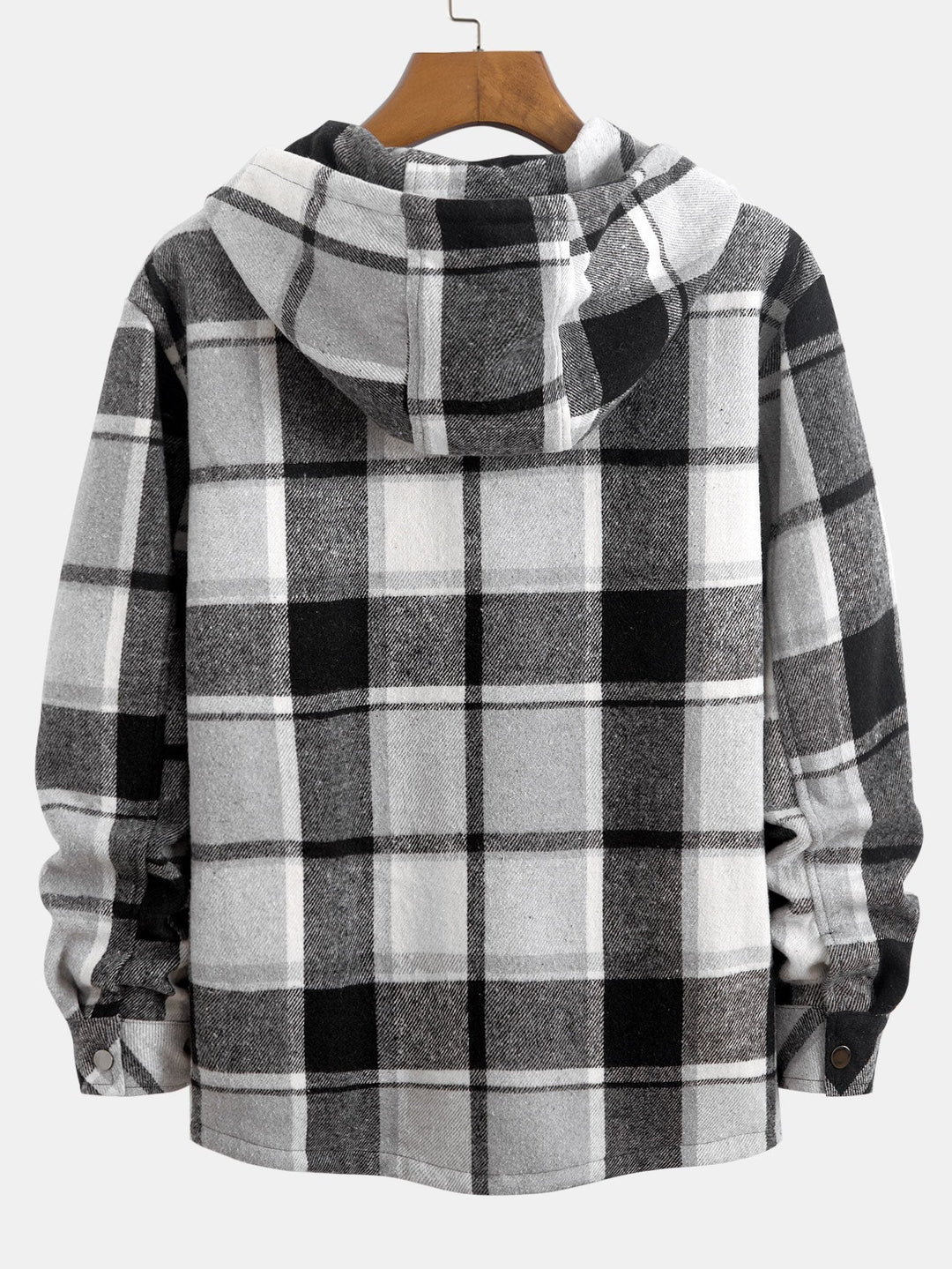 Teddy Gevoerde Flanellen Geruite Hoodie Shirt