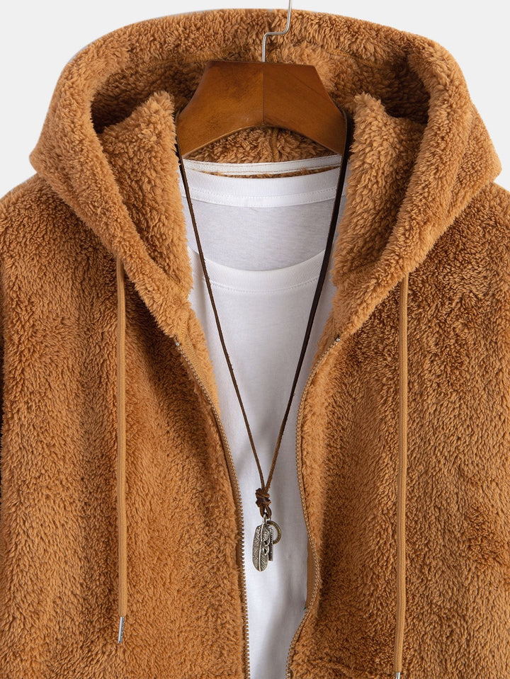 Basic Teddy Zip Up Hoodie