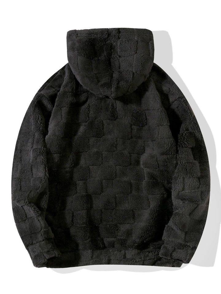 Checkerboard Teddy Hoodie & Straight Leg Pants