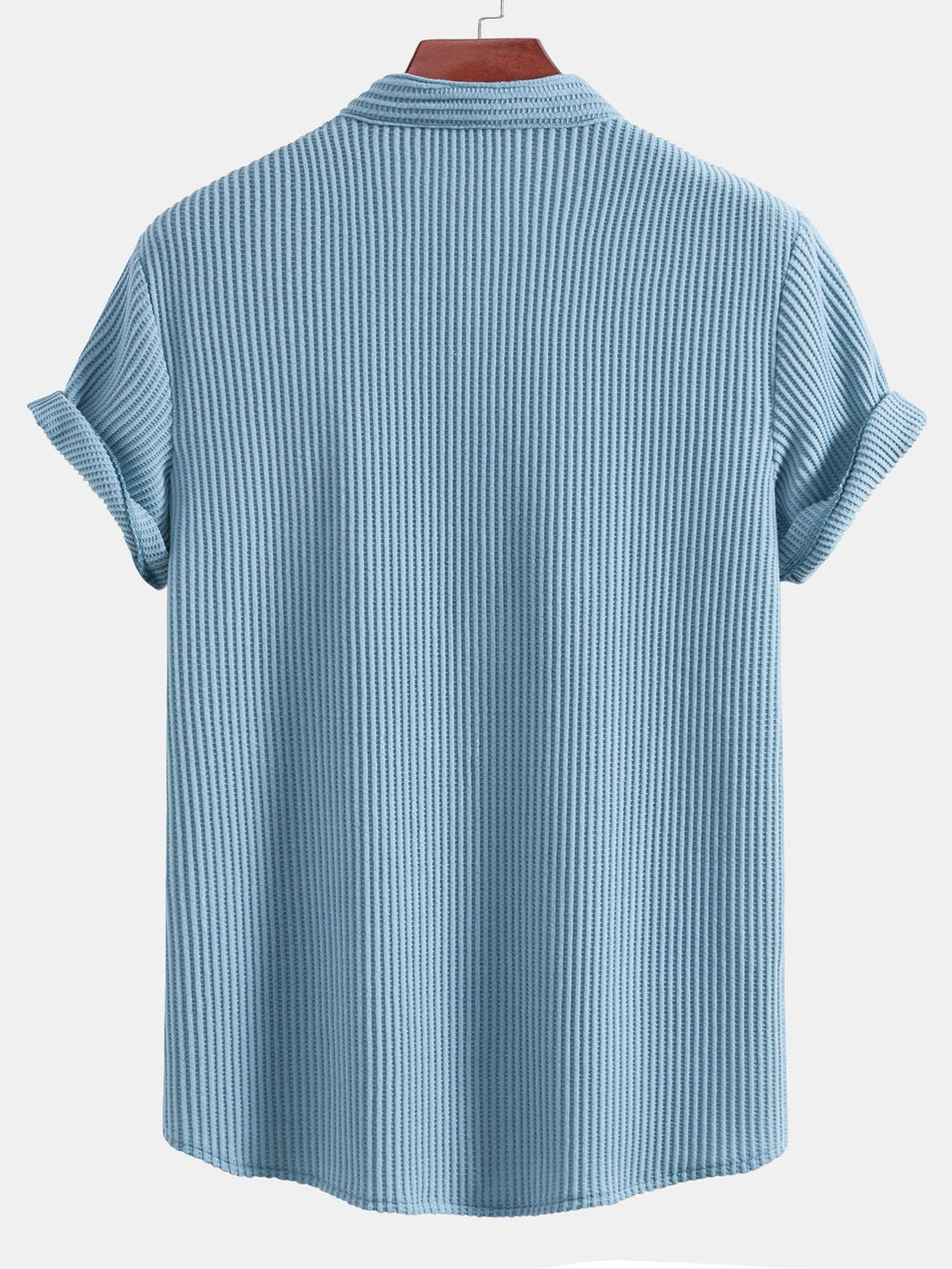 Wafel Stand Kraag Shirt & Trekkoord Wafel Shorts