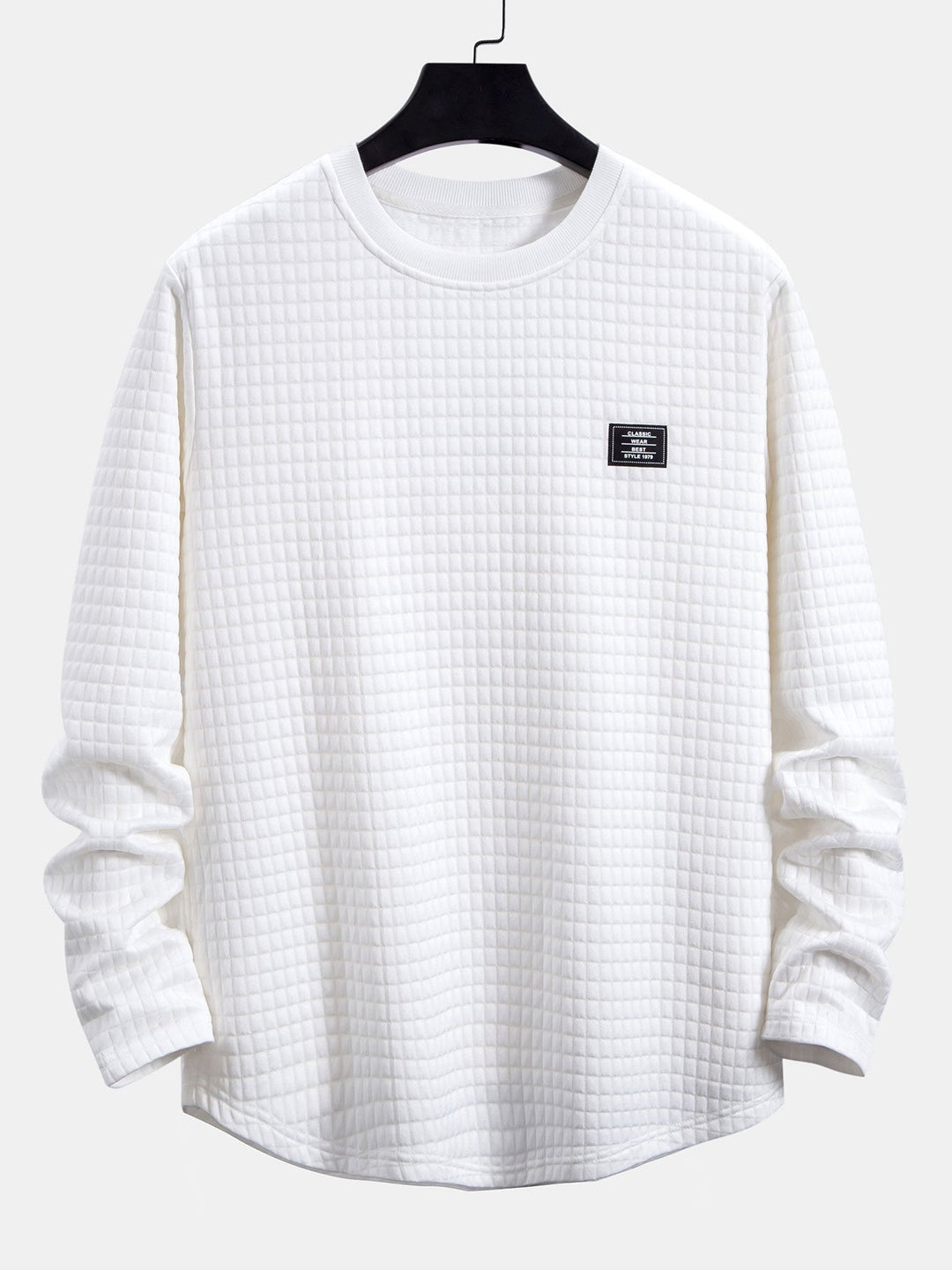 Long Sleeve Waffle Bow Hem T-Shirt & Jogging Pants