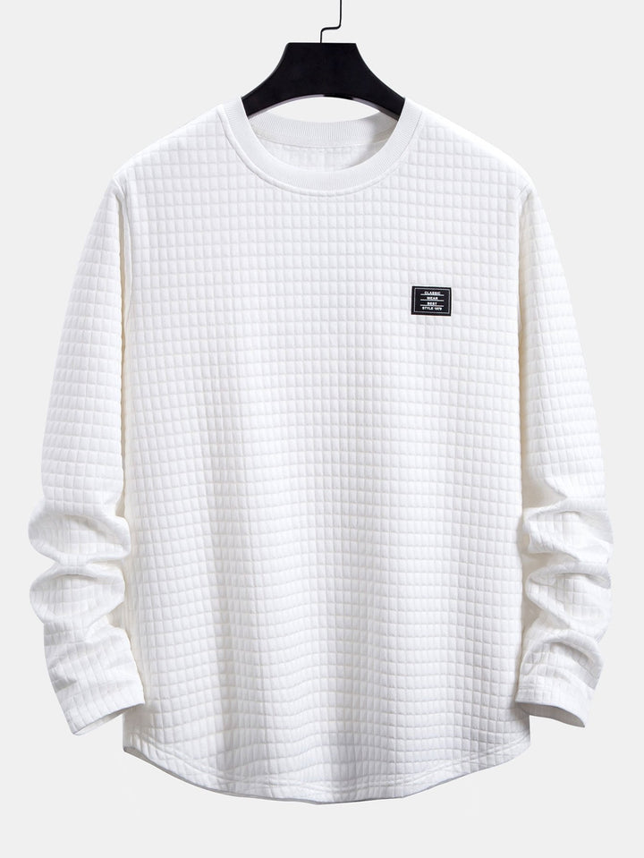 Long Sleeve Waffle Bow Hem T-Shirt & Jogging Pants