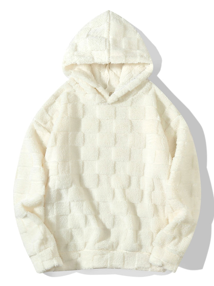 Checkerboard Teddy Hoodie & Straight Leg Pants