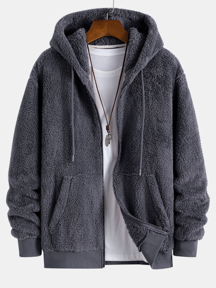 Teddy Zip Up Hooded Coat & Teddy Jogger Pants