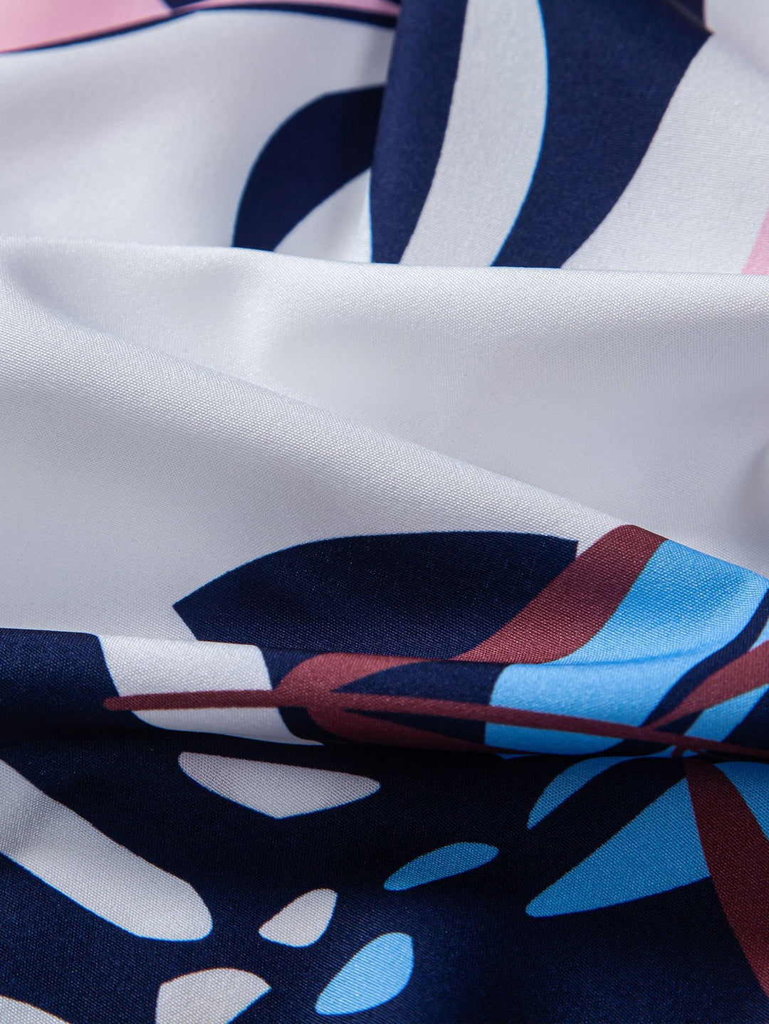 Leaf Kleur Blokprint Overhemd met Knopen & Zwemshort