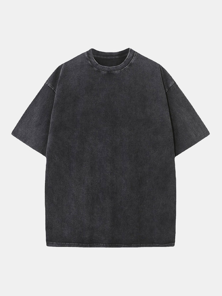 Gewassen Versleten Drop Shoulder T-Shirt