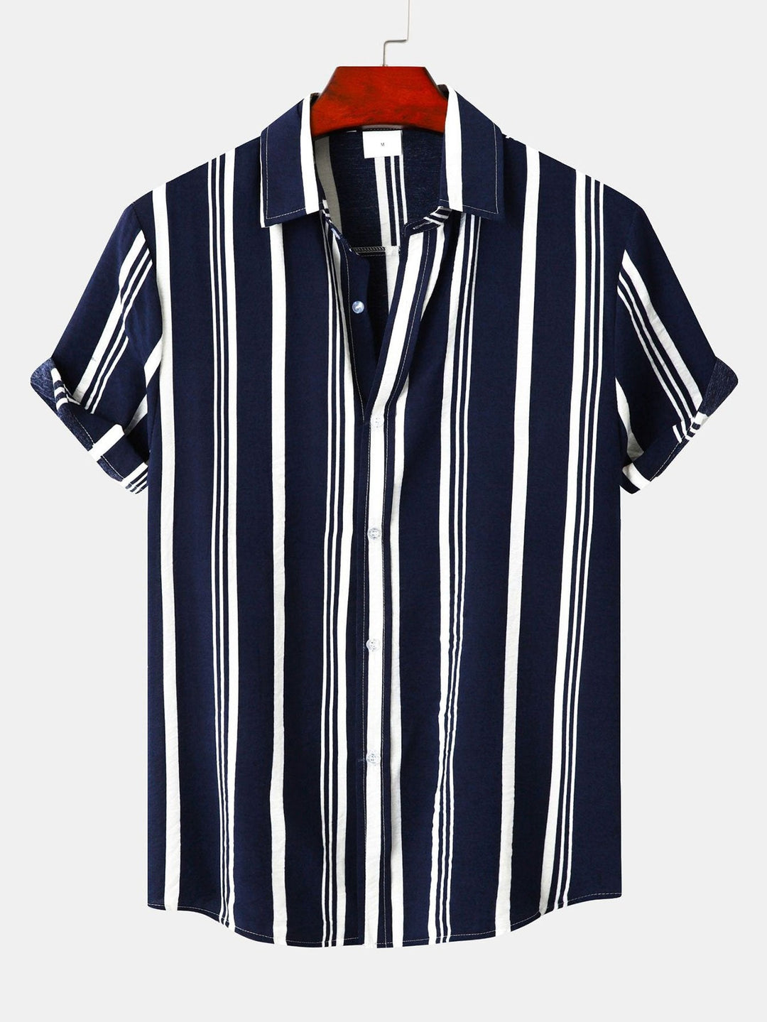 Striped Print Button-Up Shirt & Swim Shorts