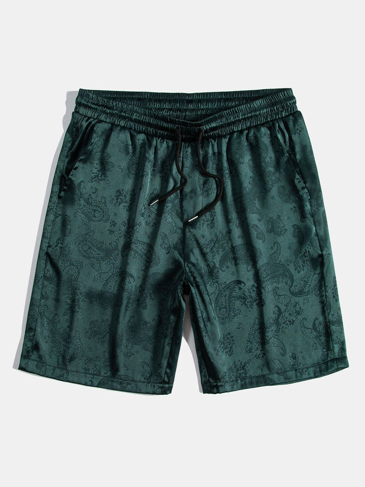Paisley Print Satijnen Shirt & Shorts