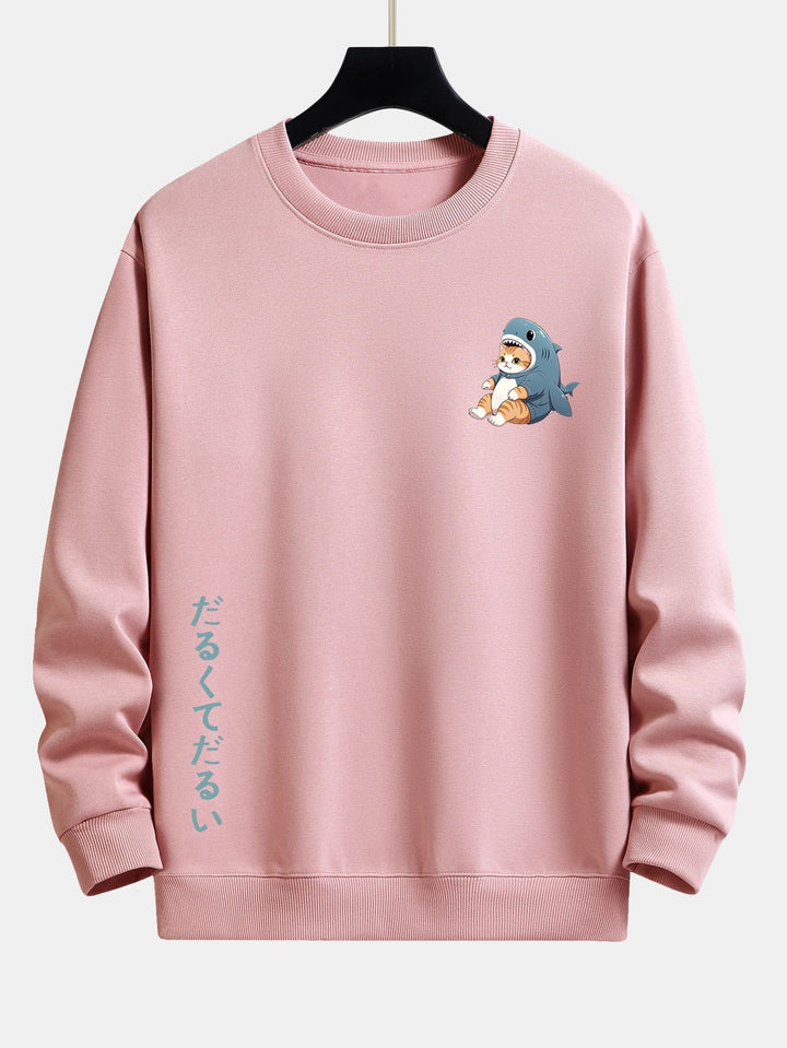Kat In Haai Kostuum Print Relax Fit Sweatshirt