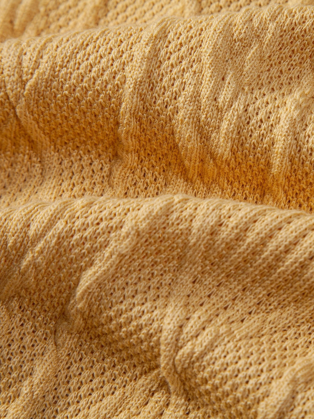 Knitted Geometric Texture Cuban Shirt & Men's Mid Length Drawstring Swim Shorts