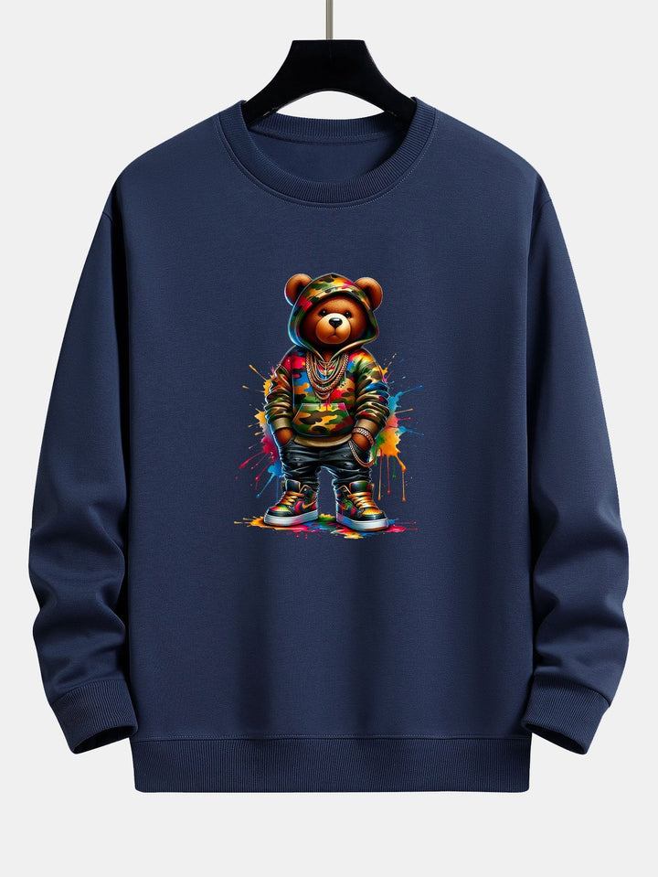 Kleur Splash Ink Camouflage Beerprint Relax Fit Sweatshirt