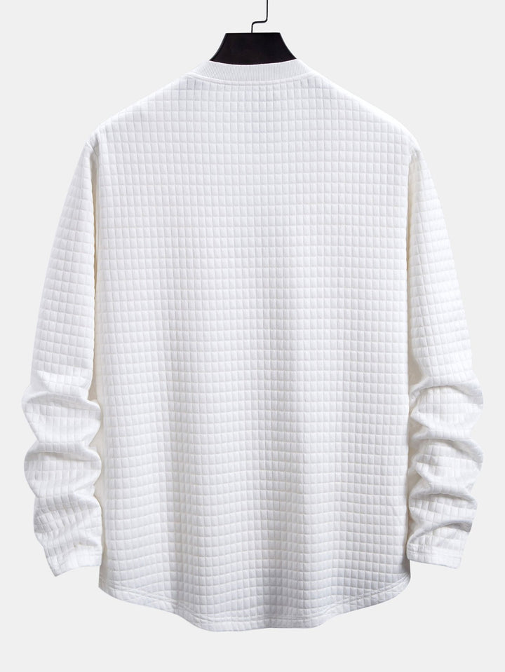 Long Sleeve Waffle Bow Hem T-Shirt & Jogging Pants