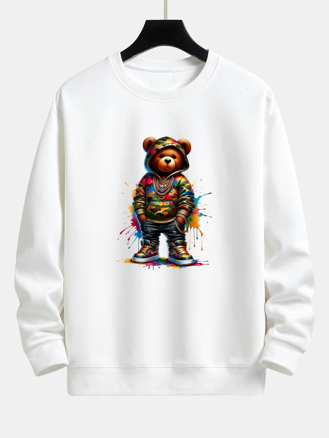 Kleur Splash Ink Camouflage Beerprint Relax Fit Sweatshirt