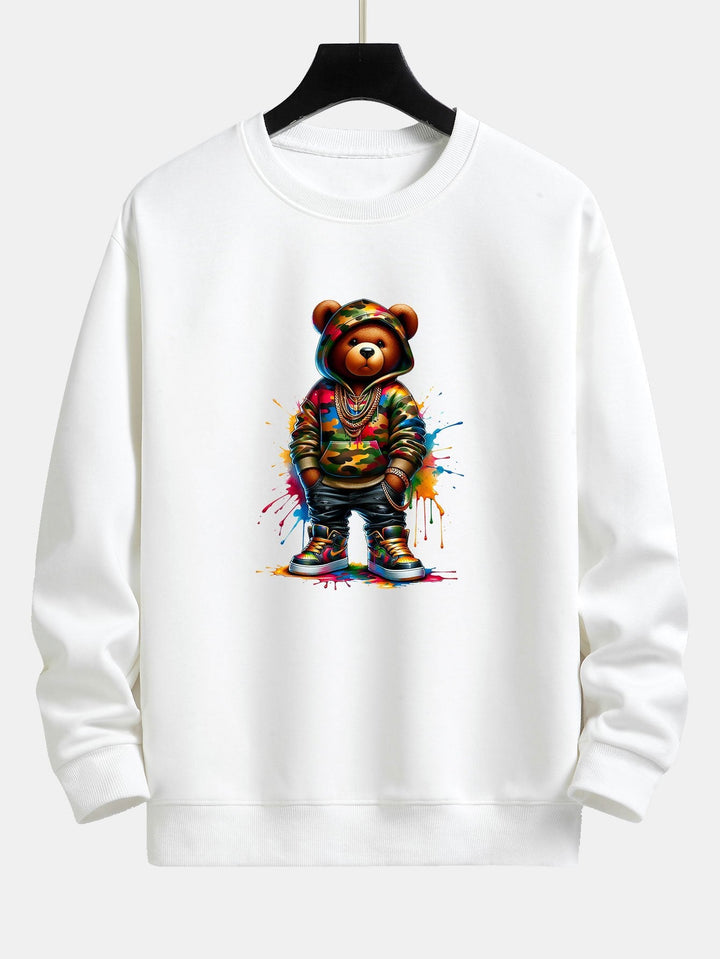 Kleur Splash Ink Camouflage Beerprint Relax Fit Sweatshirt