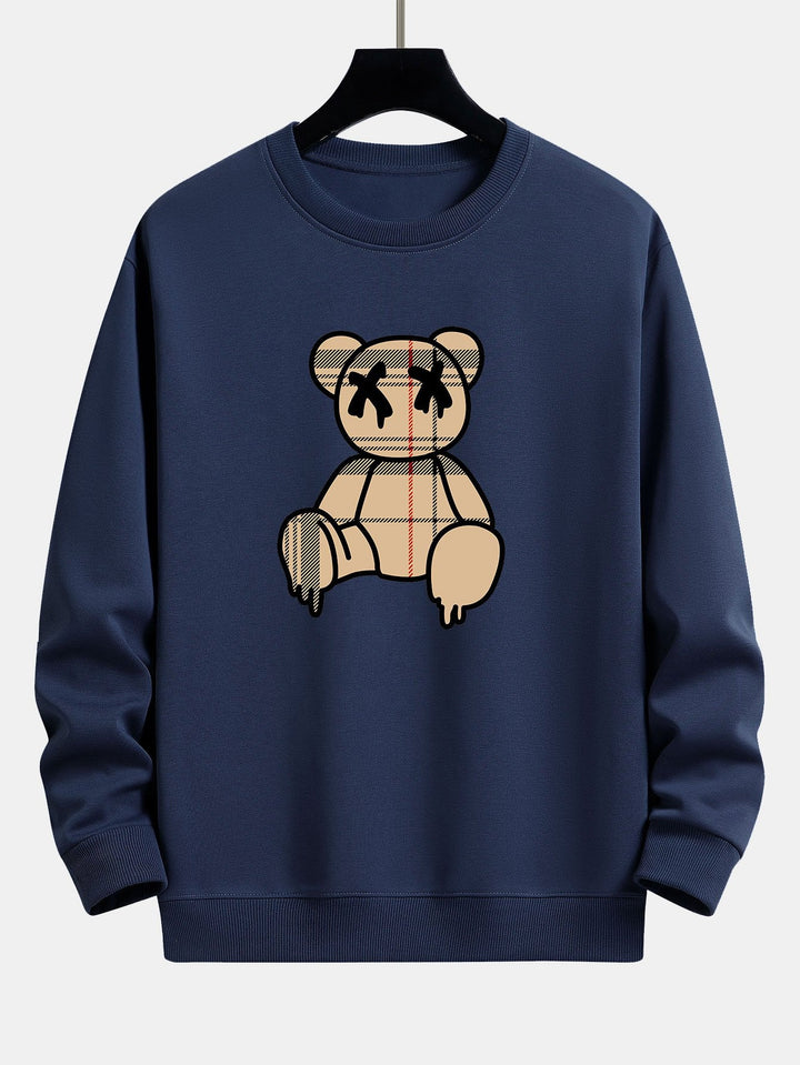 Geruite patroon oplosbare beerprint relax fit sweatshirt