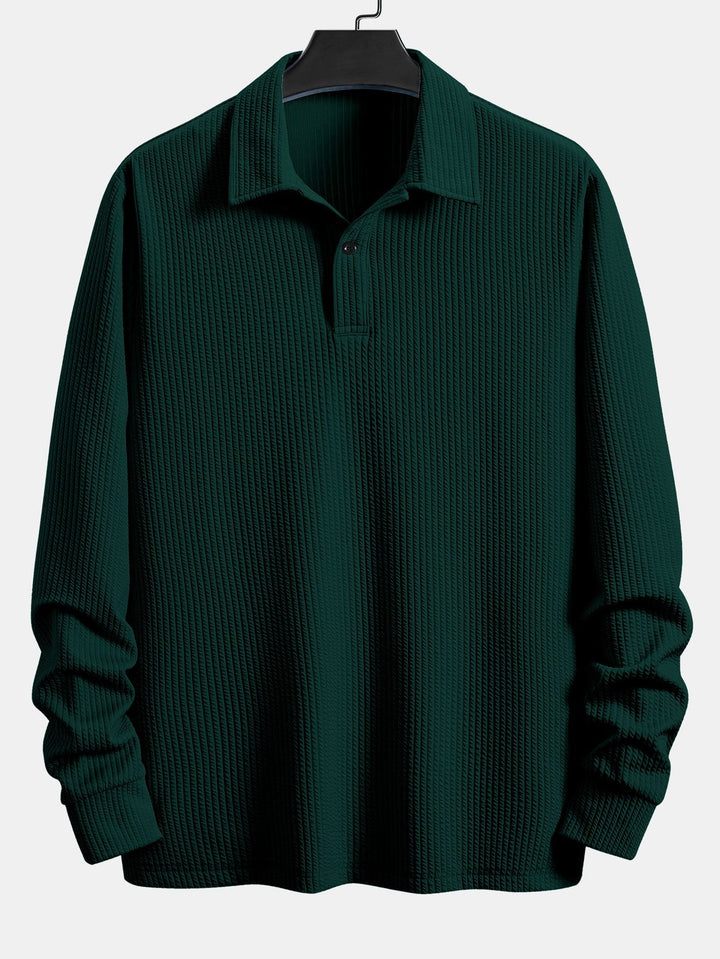 Lange Mouwen Geribde Polo & Rechte Geribde Broek