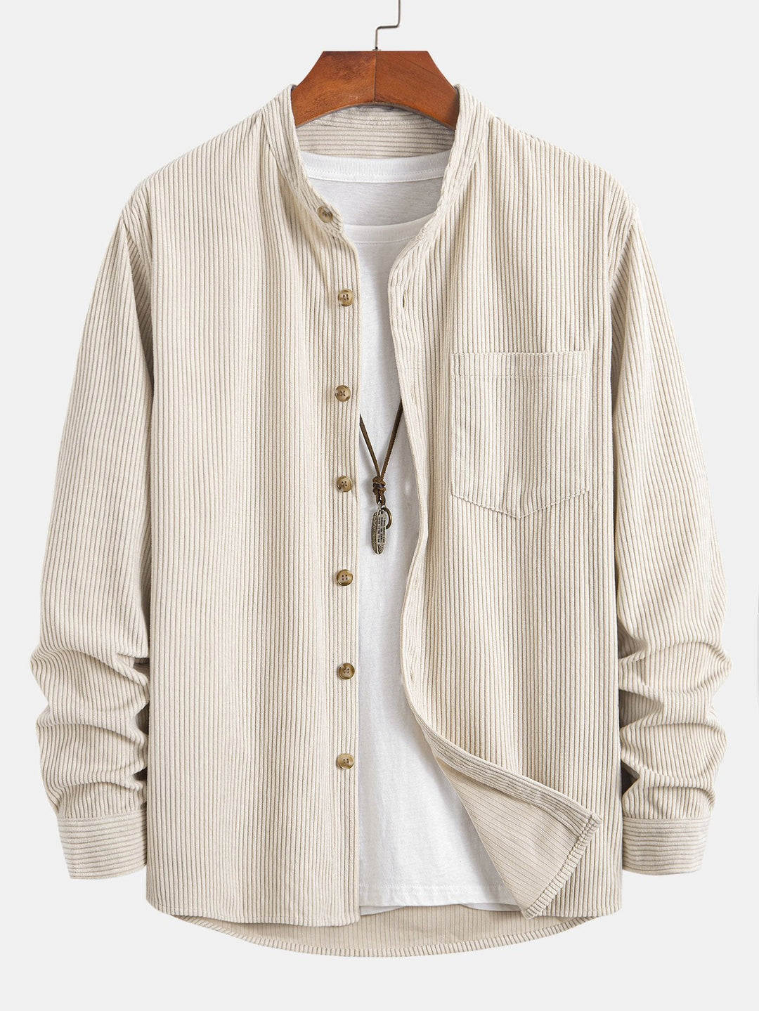 Corduroy Staande Kraag Shirt