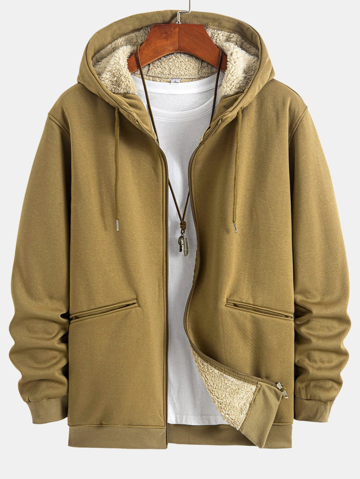 Teddy Lining Zip Up Hoodie