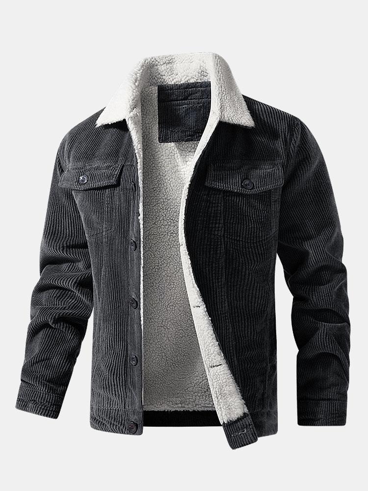 Teddy Voering Katoen Corduroy Jas