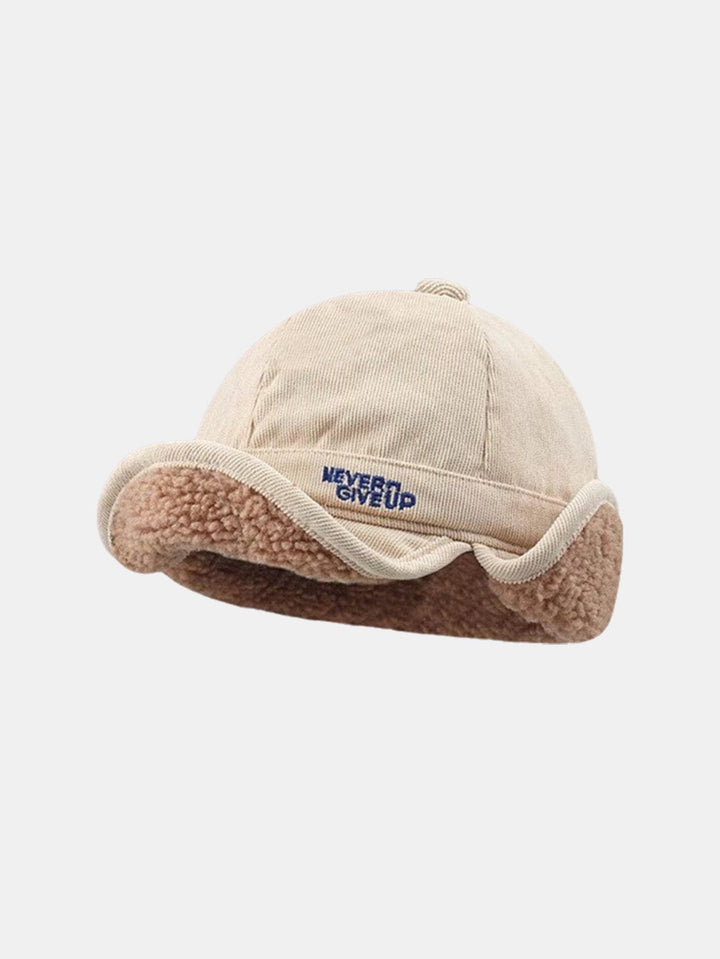 Cotton Sherpa Lining Warm Earmuffs Hat