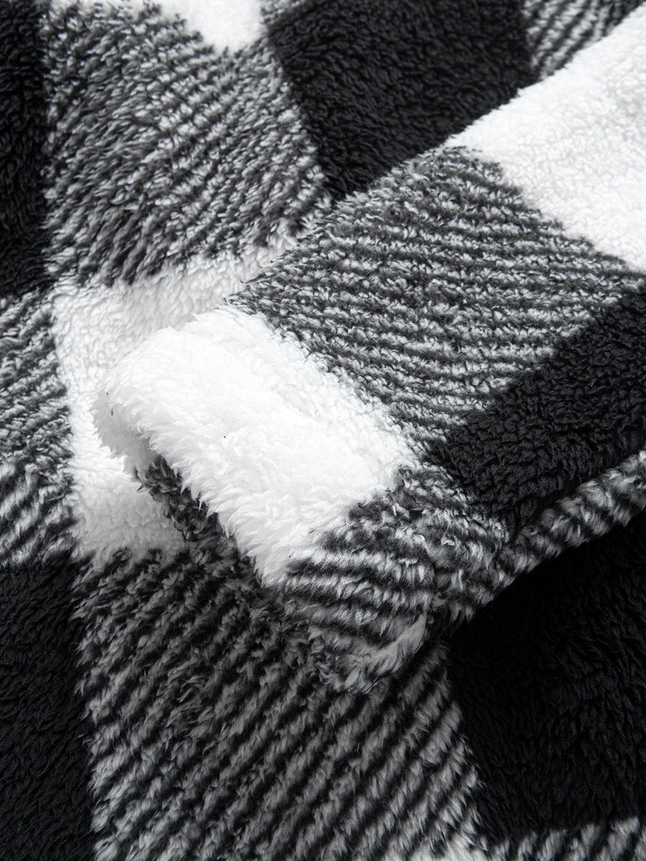 Checkered Teddy Fleece Jacket