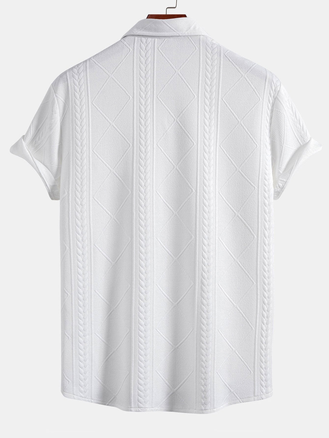 Geometrisch Jacquard Overhemd met Knopen & Shorts