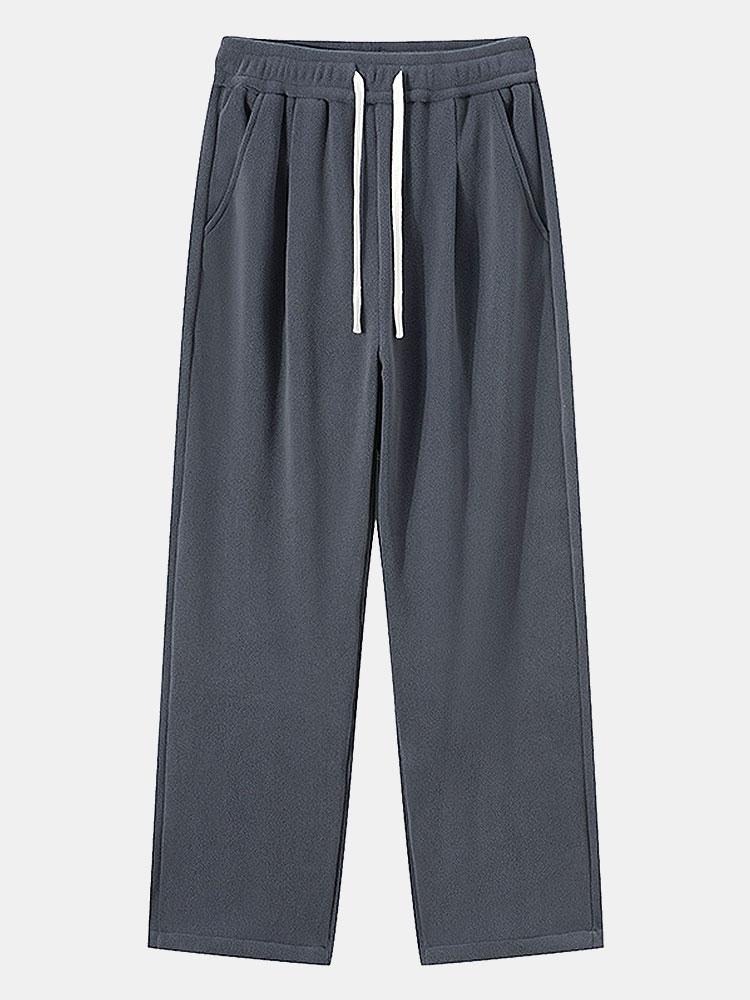 Polar Fleece Loose Fit Rechte Pijpen Broek
