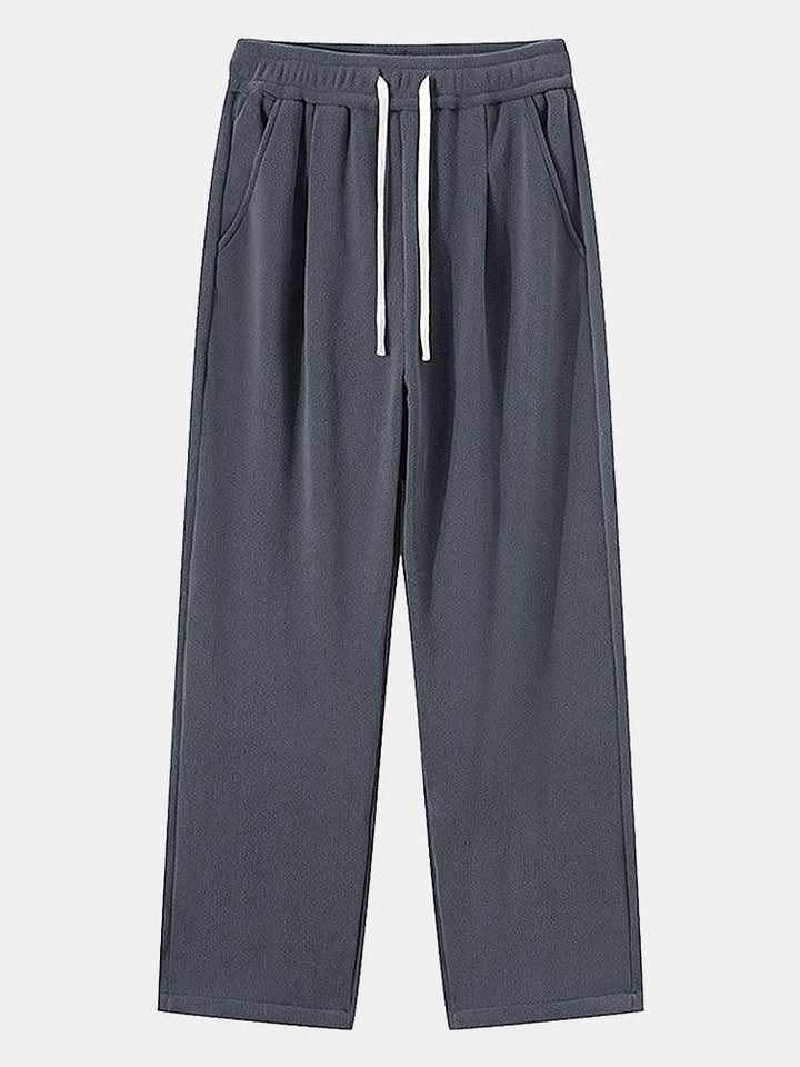 Polar Fleece Loose Fit Rechte Pijpen Broek