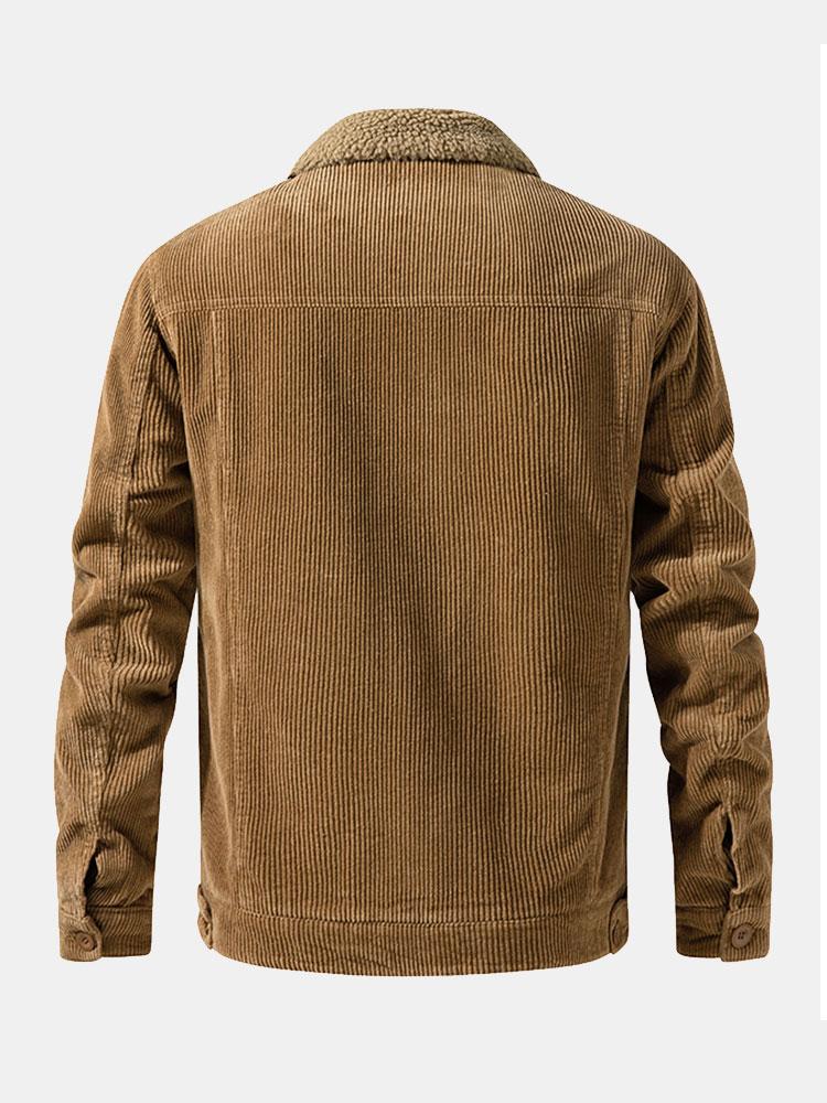 Teddy Voering Katoen Corduroy Jas