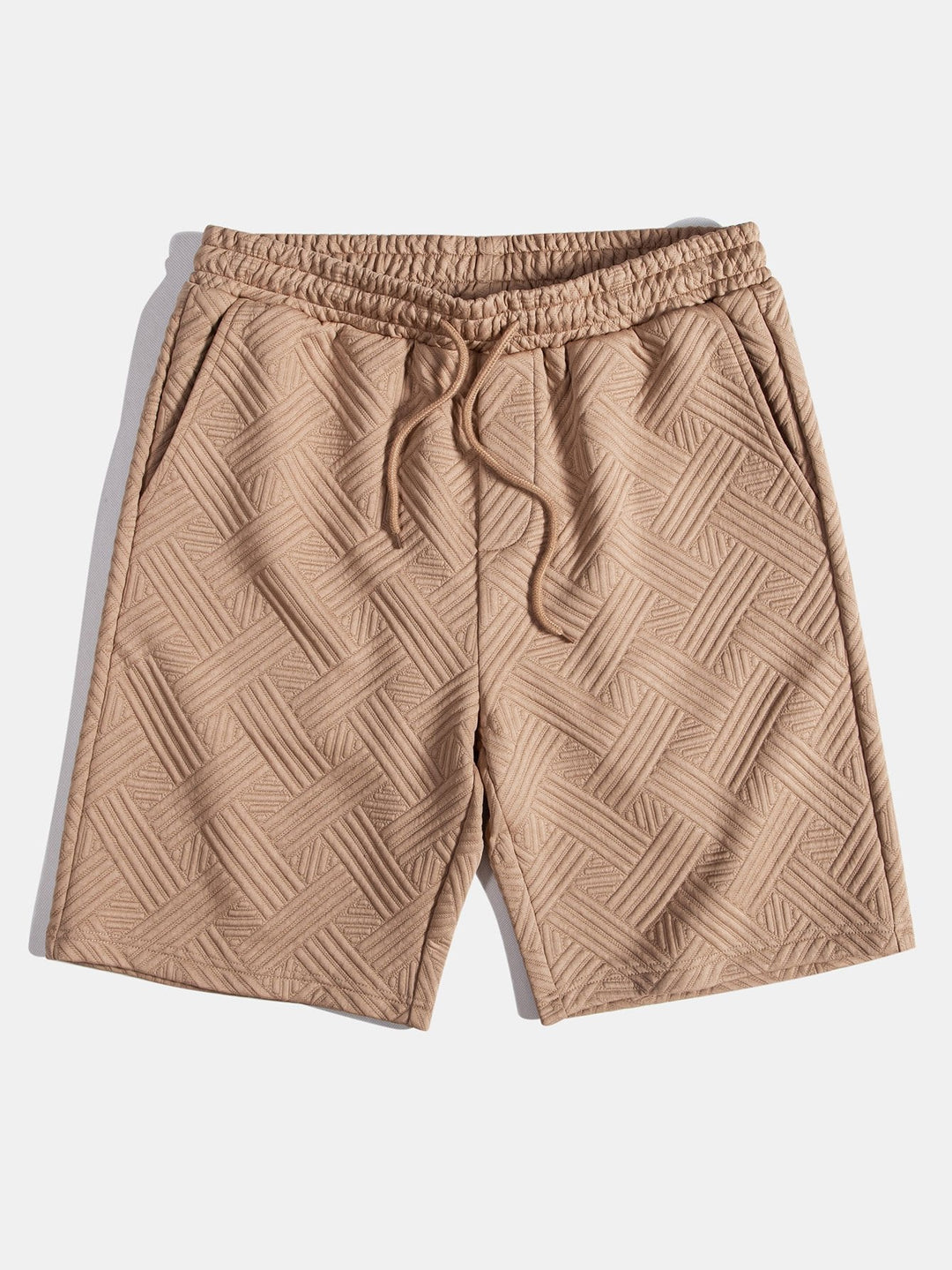 Textuur Jacquard Knop-Up Shirt & Shorts