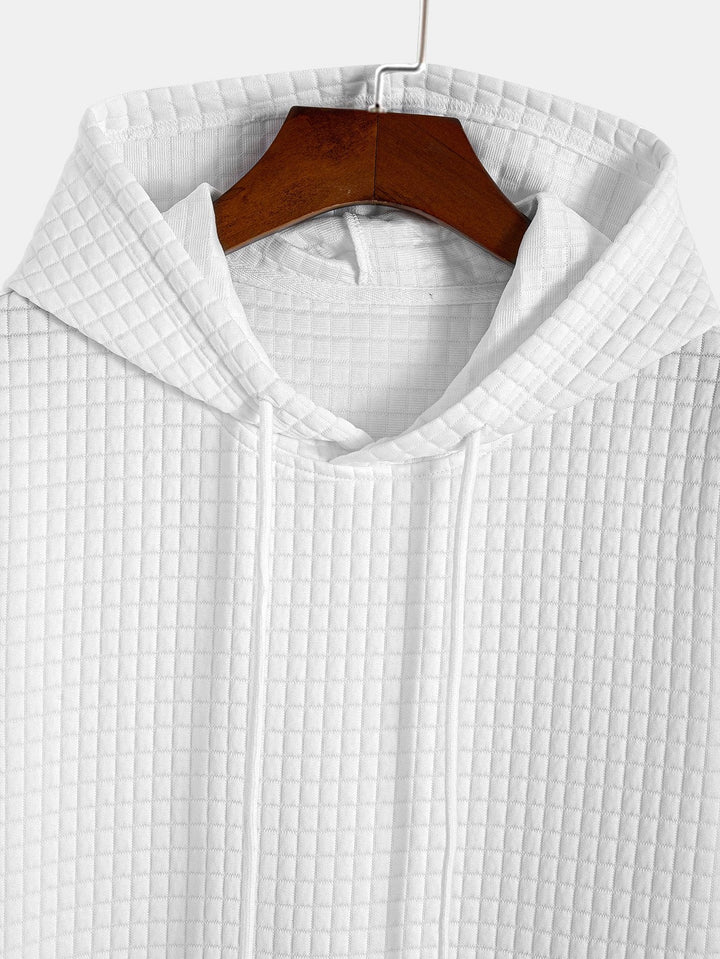 Short Sleeve Waffle Hoodie & Waffle Drawstring Shorts