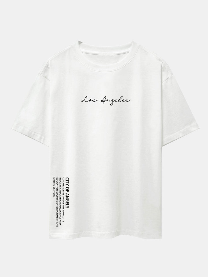 Los Angeles Print Drop Shoulder Oversize T-Shirt