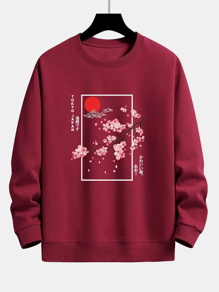 Kersenbloesem Slogan Print Relax Fit Sweatshirt