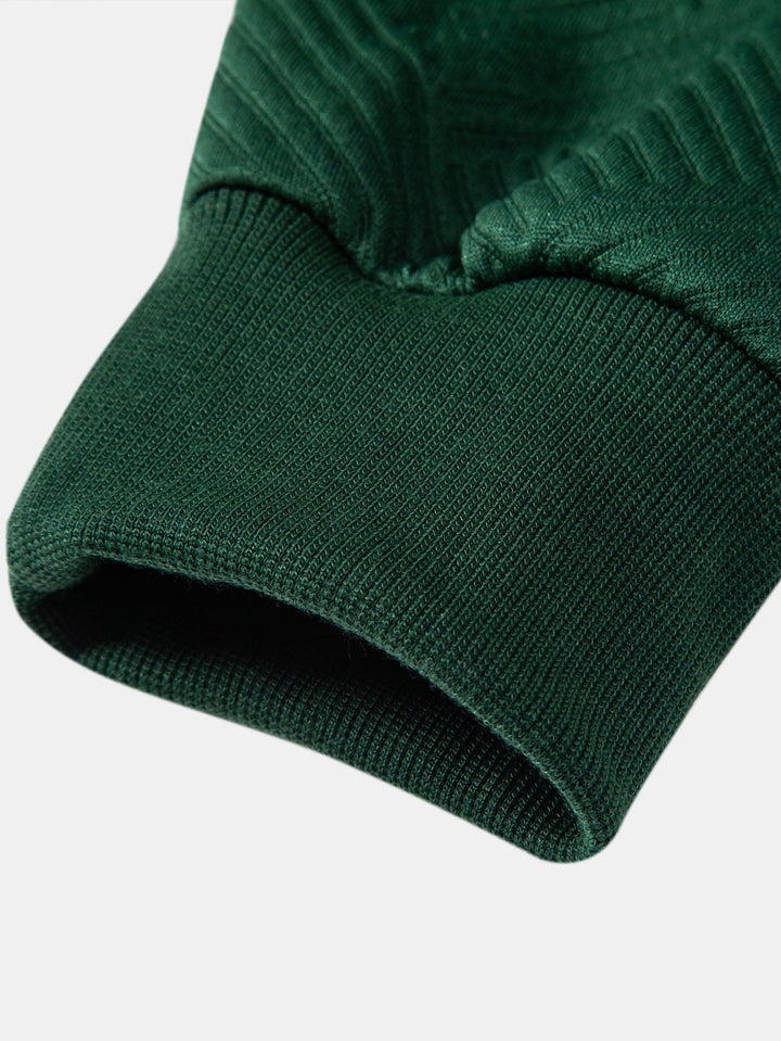 Relax Fit Geometrisch Gestreept Sweatshirt & Trekkoord Corduroy Cargo Jogger Broek