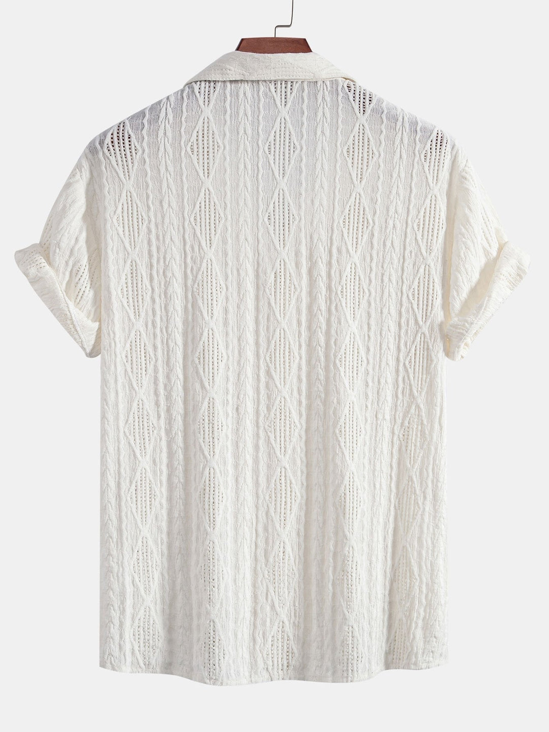 Geometrisch Jacquard Cubaanse Shirt & Linnen Katoen Mix Shorts