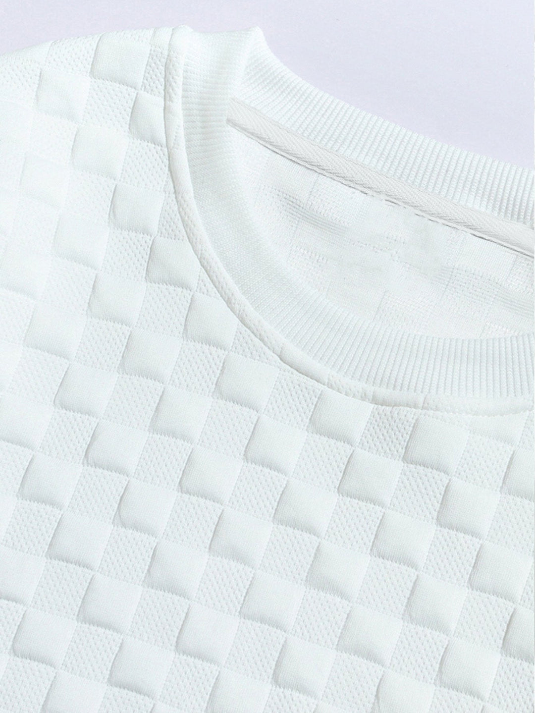 Damast Sweatshirt met Schaakbordpatroon