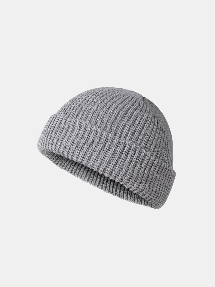 Solid Kleur Warme Korte Gebreide Muts