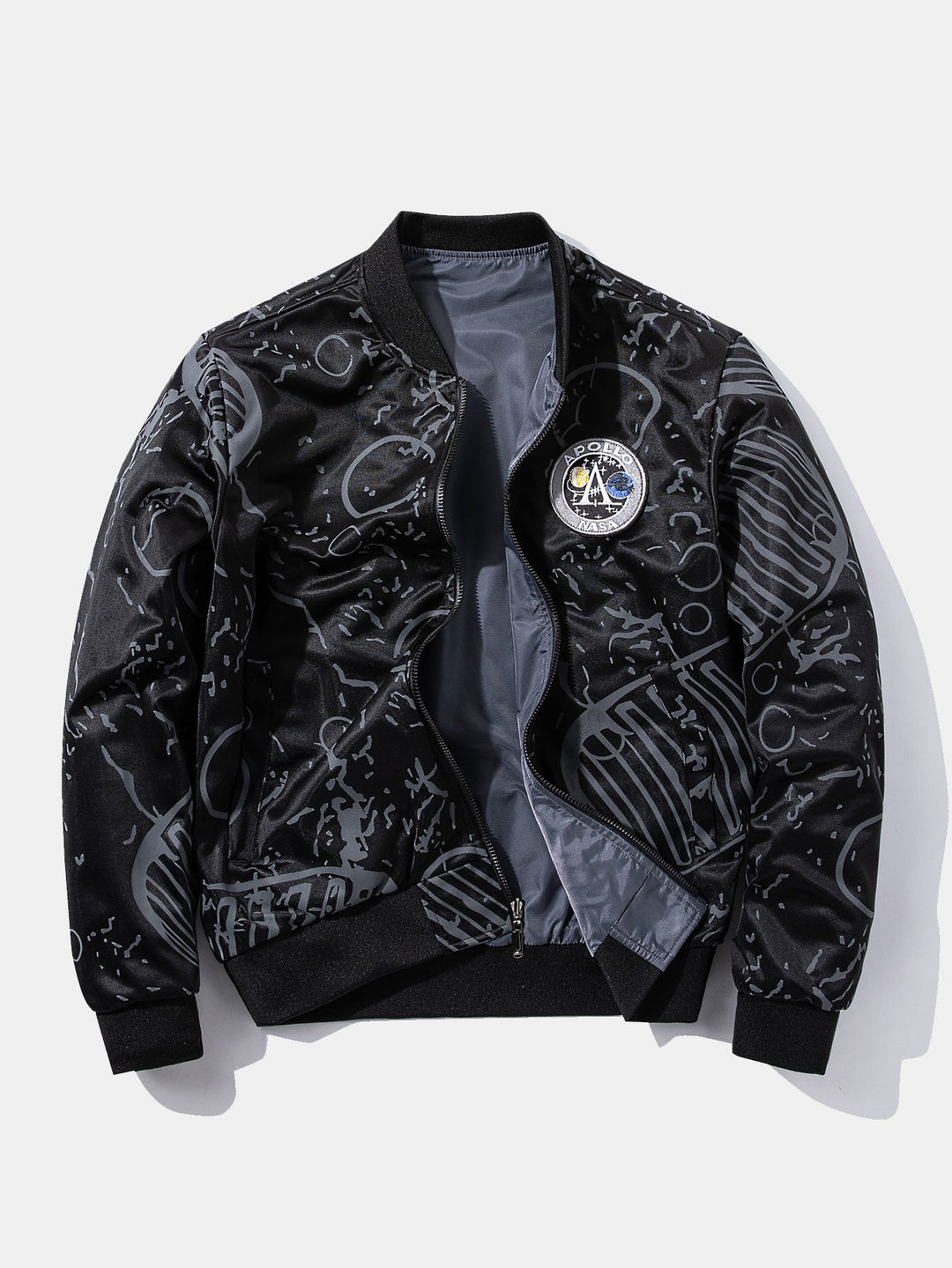 Reversible NASA Geborduurde Patch Bomberjack