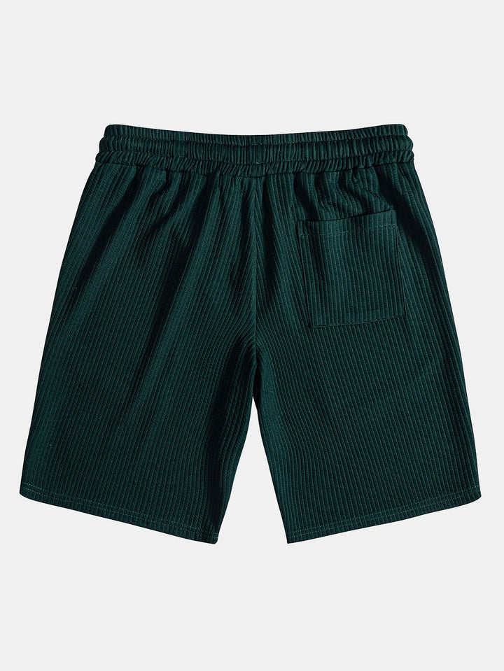 Muscle Fit Ribbed Half Zip Polo Shirt & Shorts