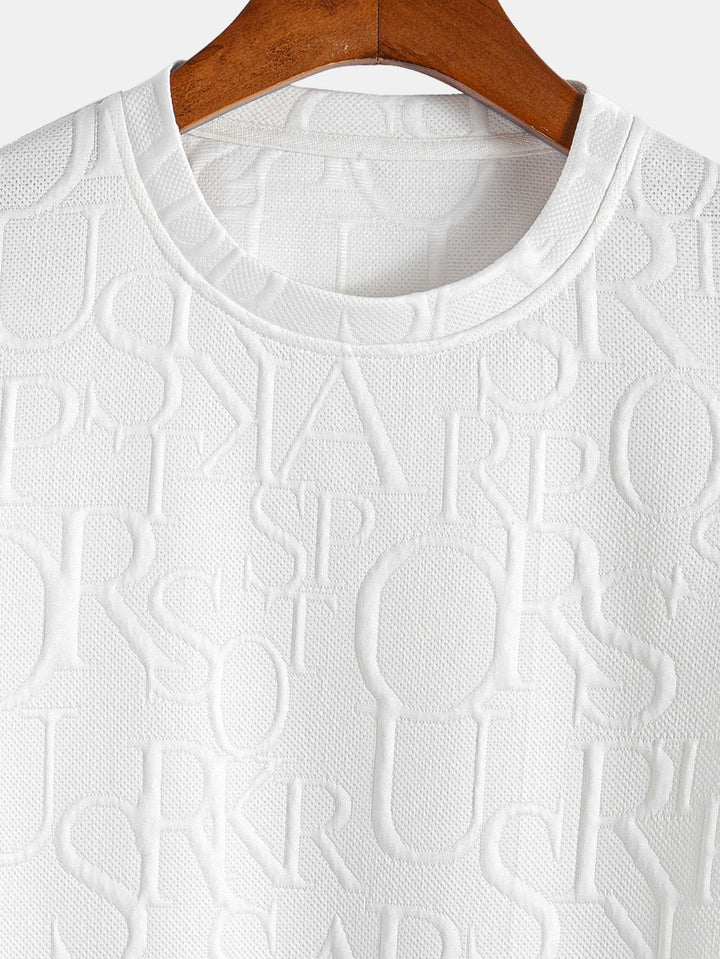 Letter Jacquard T-Shirt & Shorts