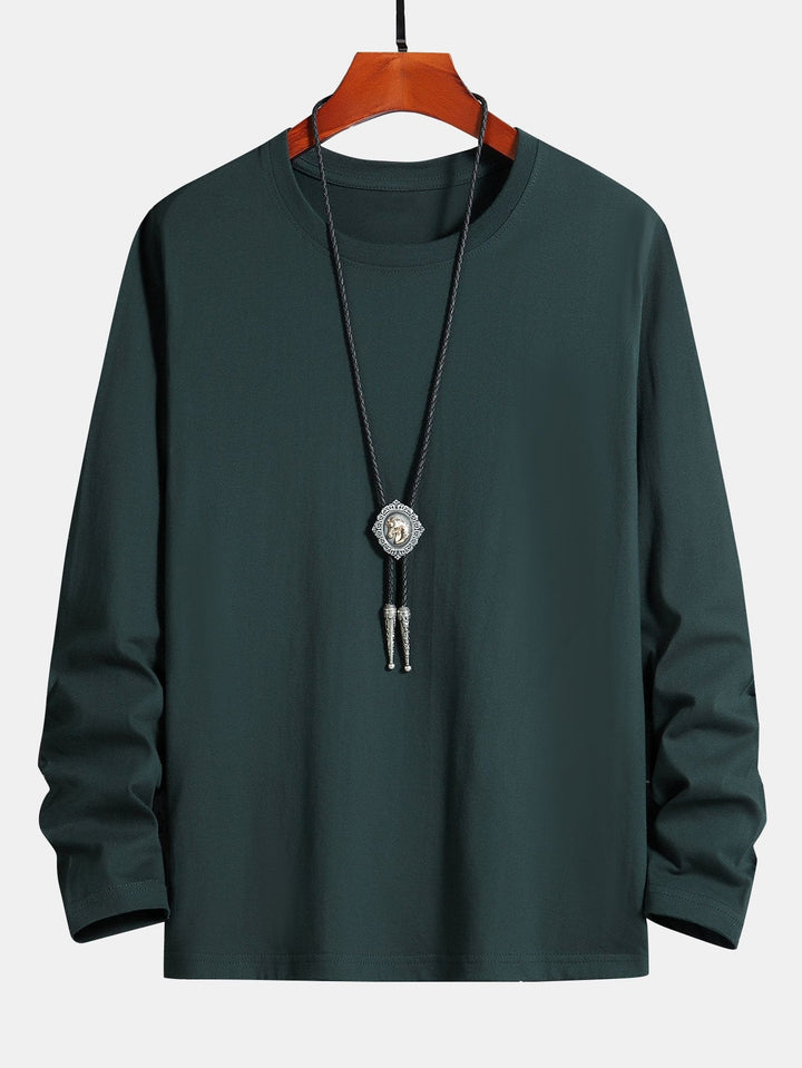Basis Lange Mouwen Katoenen T-Shirt