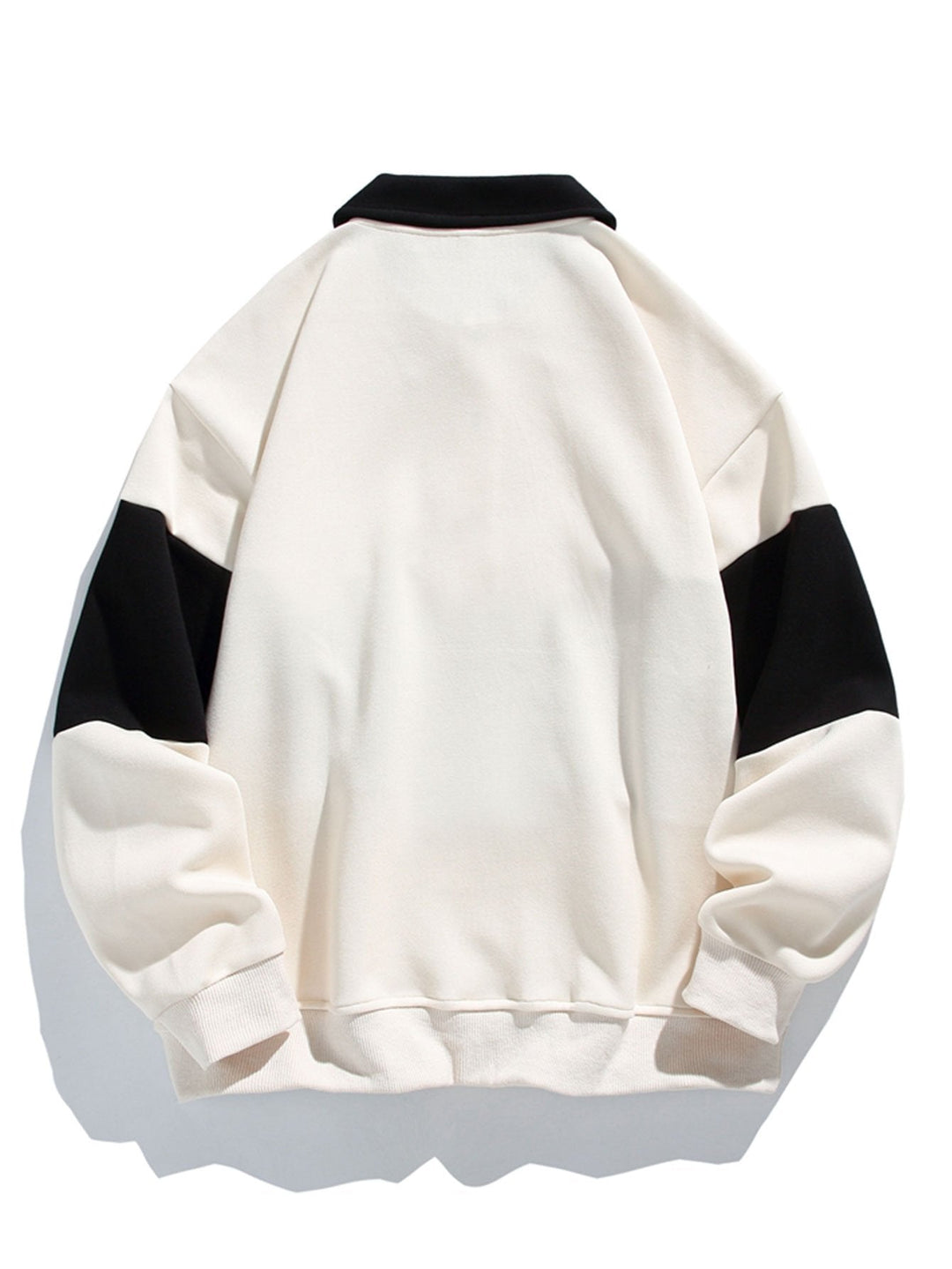 Relax Fit Kleur Blok Patchwork Polo Sweatshirt