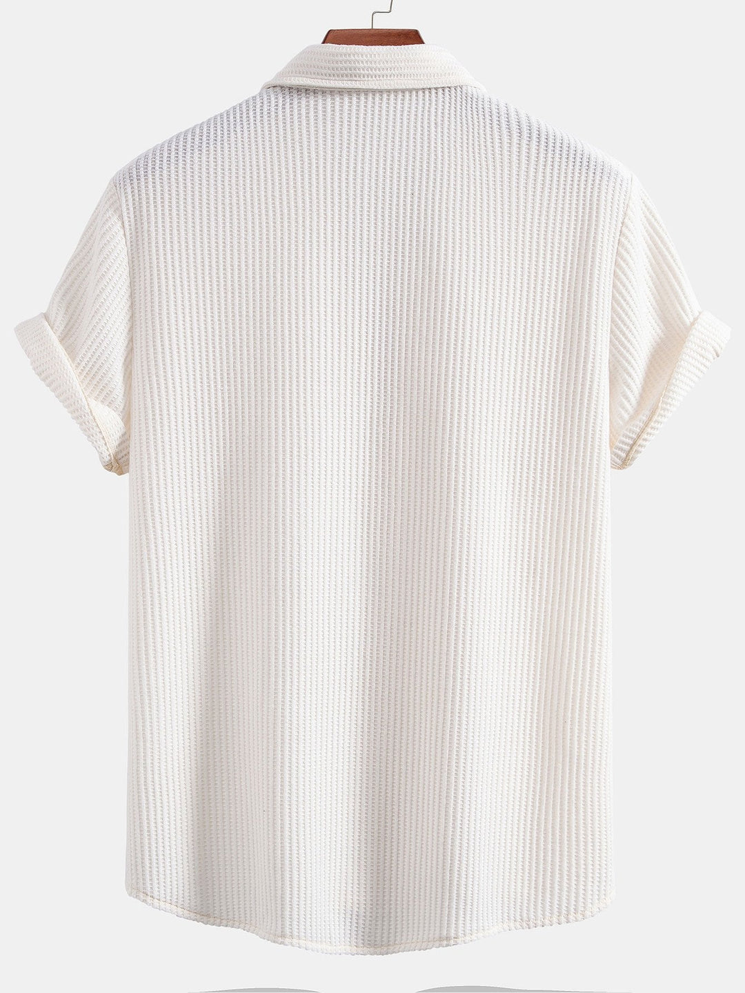 Wafel Knop-Up Shirt & Trekkoord Wafel Shorts