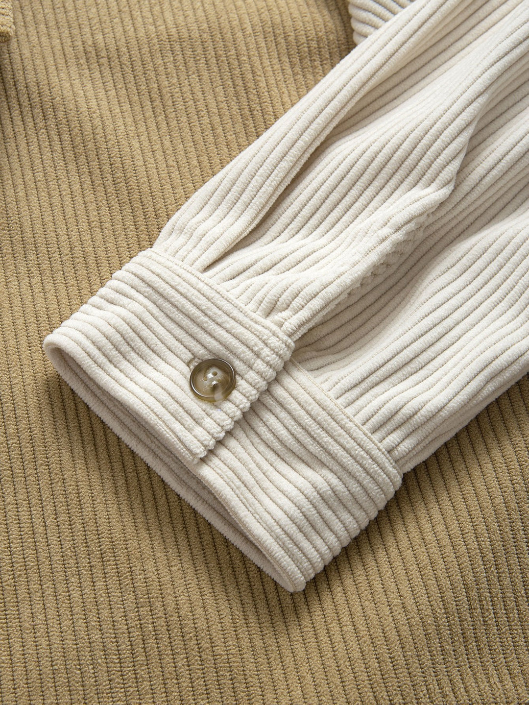 Kleurblok Corduroy Overhemd met Knopen