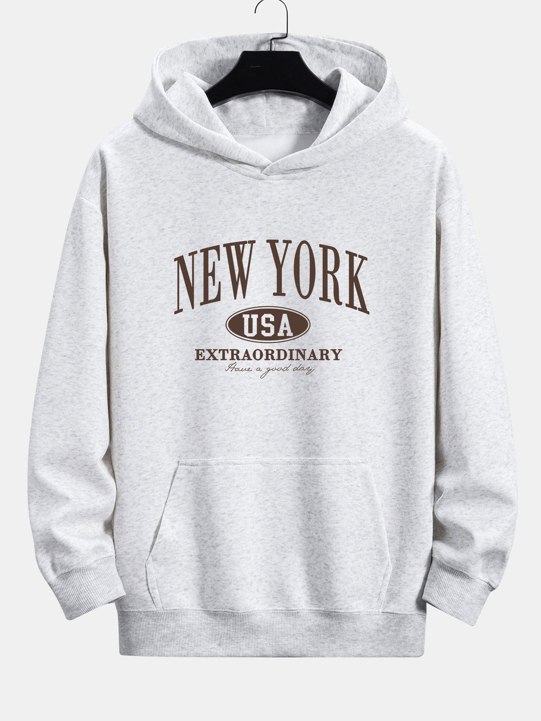New York Print Relax Fit Hoodie & Rechte Pijpen Corduroy Broek