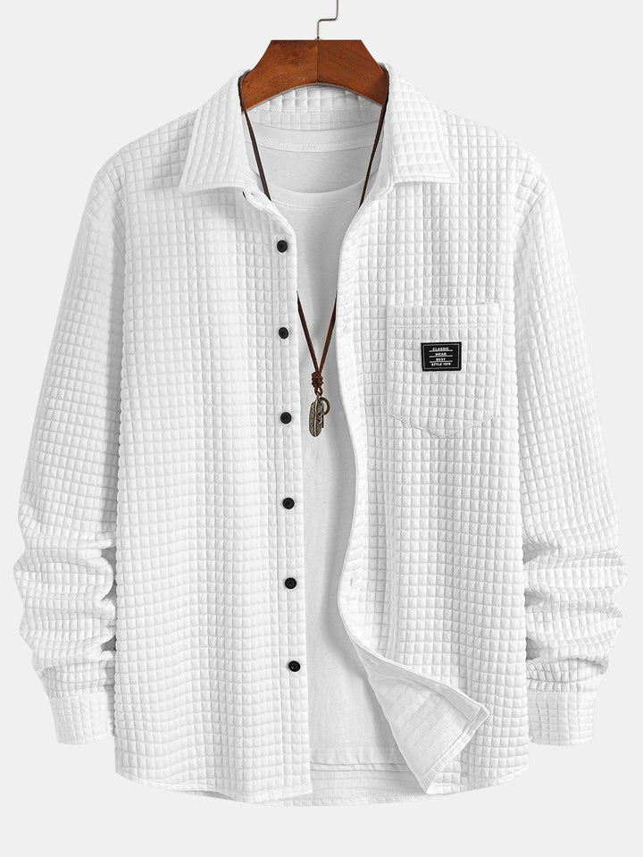 Wafel Knop-Up Shirt & Touwtjes Corduroy Cargo Jogger Broek