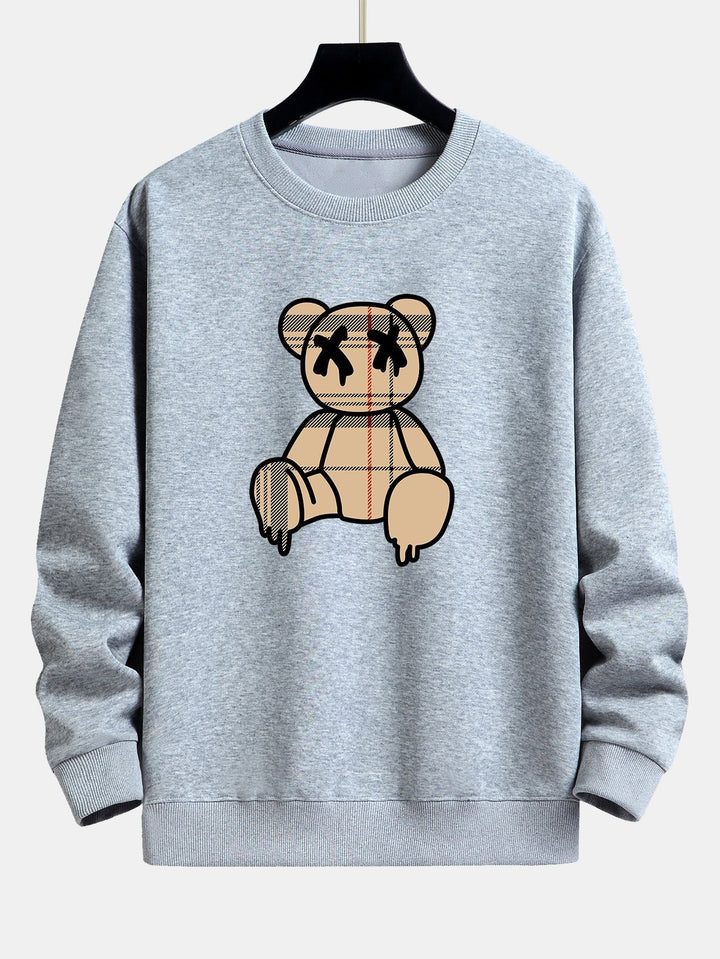 Geruite patroon oplosbare beerprint relax fit sweatshirt & joggerbroek