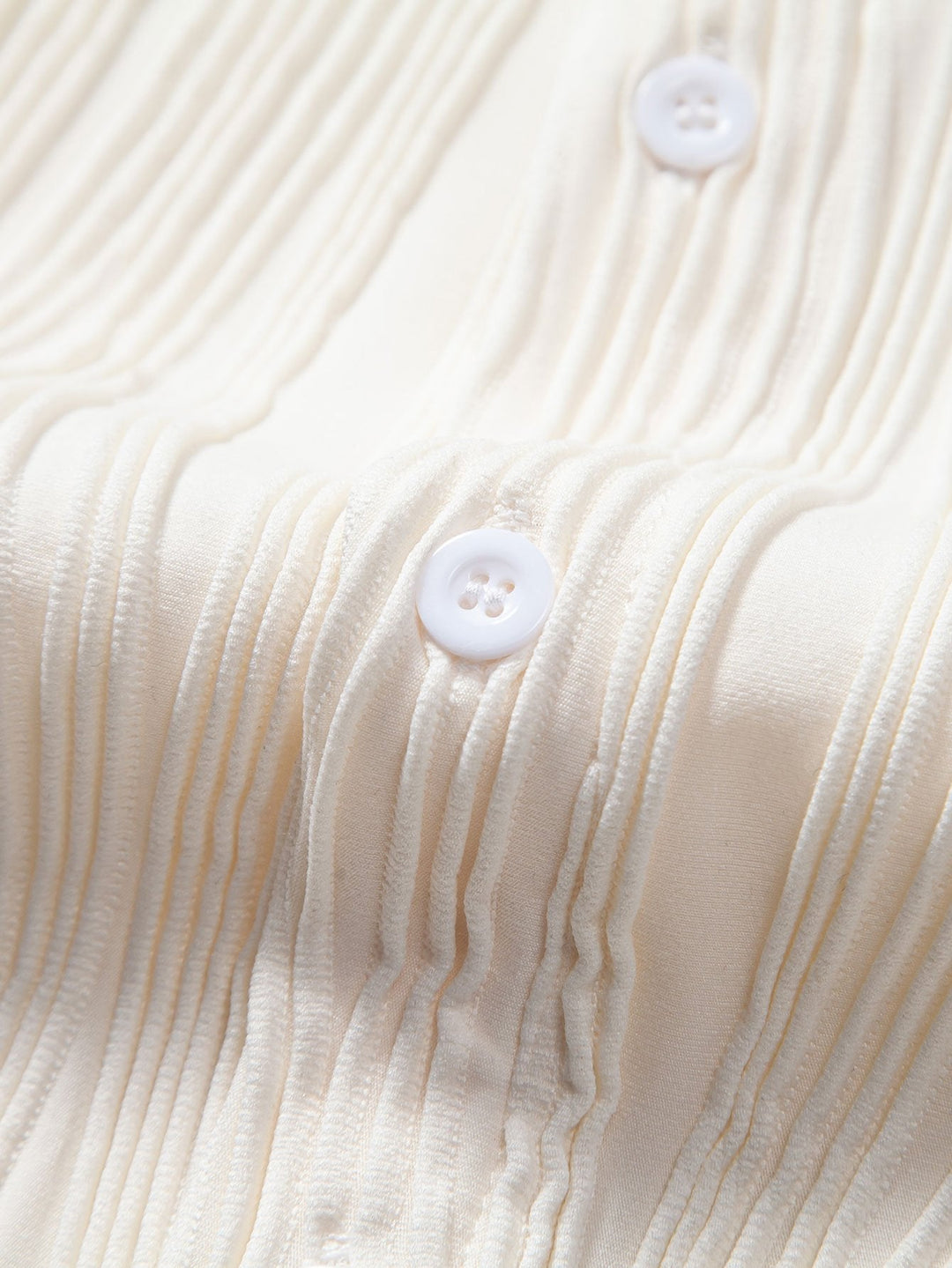 Wavy Texture Button-Up Shirt & Shorts