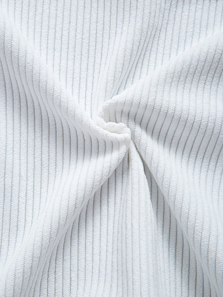 Kleur Blok Corduroy Shirt Met Zakken